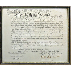 OBE Signed by Queen Elizabeth