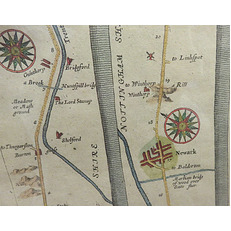 The Road From Nottingham To Grimsby in the Count of Lincolne Original Map 