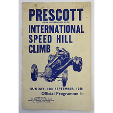 Prescott International Speed Hill Climb Official Programme 1948