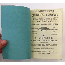 C. Limpennyï¿½s Descriptive Catalogue of His Cricket, Archery, Lawn Tennis, Foot Balls, Boxing Gloves, Raquets, Magic Lantern River & Sea Fishing Tackle, and Umbrellas and Parasoles