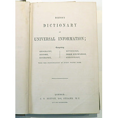 Beeton's Dictionary Of Universal Information Comprising Geography, History, Biography, Mythology, Bible Knoweldge, Chronology With The Pronunciation Of Every Proper Name 