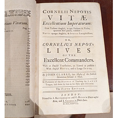 Cornelii Nepotis Vitae Excellentium Imperatorum:cum Versione Anglica, in Qua Verbum De Verbo,. Or, Cornelius Nepos's Lives of the Excellent Commanders