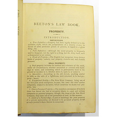 Beeton's Law Book; A Practical Compendium Of general Principles Of English Jurisprudence 