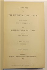 A Memoir Of The Reverend Sydney Smith by His Daughter Lady Holland With A Selection From His Letters In Two Volumes