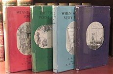 Winnie The Pooh, The House At Pooh Corner, When We Were Very Young and Now We Are Six. Complete Four Volume Set 