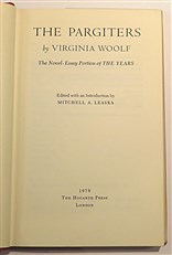 The Pargiters The Novel-Essay Portion of THE YEARS 