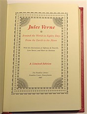 Jules Verne. Around The World In Eighty Days, From The Earth To The Moon. Franklin Library