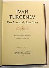 Ivan Turgenev. First Love And Other Tales. Franklin Library