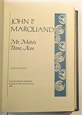 John P. Marquand. M Moto's Three Aces. Franklin Library 