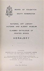 National Art Library Catalogue - Heraldry, 1901