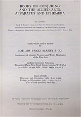 Books on Conjuring and the Allied Arts, Apparatus and Ephemera