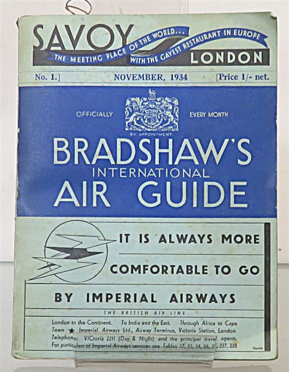 Bradshaw's International Air Guide November 1934 Original Copy