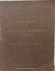 Rolls-Royce Supplement to “Merlin II” Handbook for Series III, IV & X Engines