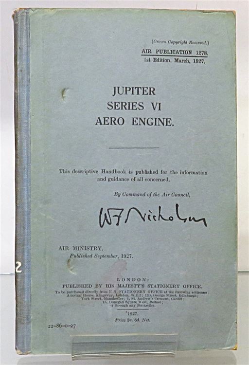 Jupiter Series VI Aero Engine Air Publication 1278 1st Edition March, 1927