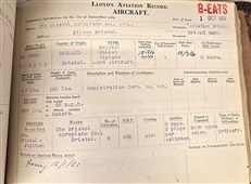 Lloyd’s Aviation Record: A Rare Pair of Early 1920s Pilot and Aircraft Registers