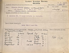 Lloyd’s Aviation Record: A Rare Pair of Early 1920s Pilot and Aircraft Registers