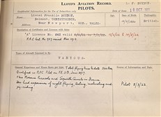 Lloyd’s Aviation Record: A Rare Pair of Early 1920s Pilot and Aircraft Registers