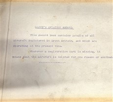 Lloyd’s Aviation Record: A Rare Pair of Early 1920s Pilot and Aircraft Registers