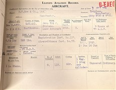 Lloyd’s Aviation Record: A Rare Pair of Early 1920s Pilot and Aircraft Registers