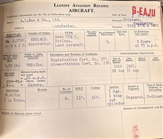 Lloyd’s Aviation Record: A Rare Pair of Early 1920s Pilot and Aircraft Registers