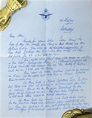Handwritten Record of Aeroplanes seen starting from April 7th 1940 (with letter from an RAF Officer in Training)