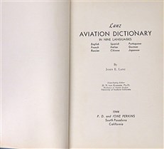 Lanz Aviation Dictionary in Nine Languages