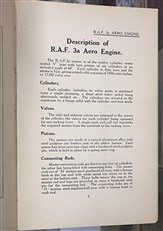 R.A.F. 3a Aero Engine Constructed For The War Department Description and Part List 