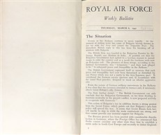 Royal Air Force Weekly Bulletin (March 1941 to Oct. 1941)