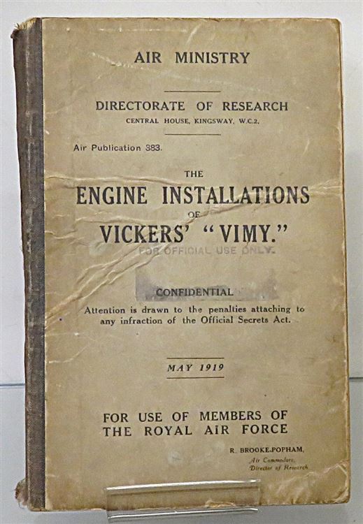 The Engine Installations Of Vickers Vimy Air Publication 383