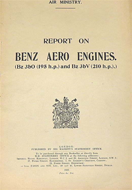Report on Benz Aero Engines