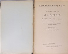 Aviation, A Course of Four Lectures: Royal Scottish Society of Arts Keith Lectures, 1922