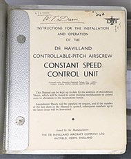 Instructions For The Installation And Operation Of The De Havilland Controllable-Pitch Airscrew Constant Speed Control Unit 