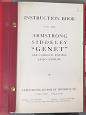 Instruction Book For The Armstrong Siddeley Genet Air Cooled Radial Aero Engine 