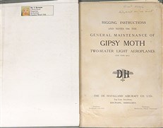 Rigging Instructions and Notes on the General Maintenance of Gipsy Moth Two-Seater Light Aeroplanes (Two Volumes)