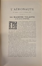 L'AÉRONAUTE. Bulletin Mensuel Illustré de la Société Française de Navigation Aérienne