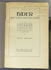 Bider Sein Leben Und Sein Werk 