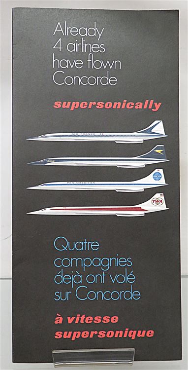 Already 4 airlines have flown Concorde supersonically. Advertisement brochure 