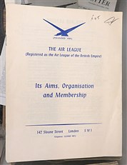 The Air League ephemera 