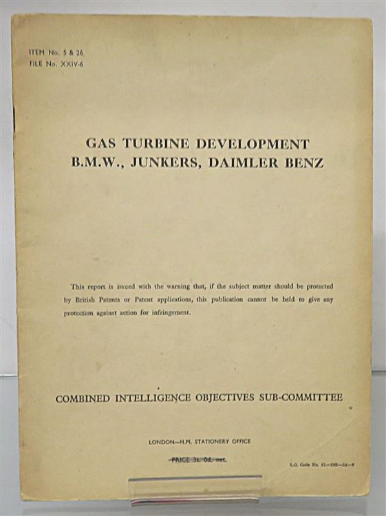 Gas Turbine Development B.M.W., Junkers, Daimler Benz 